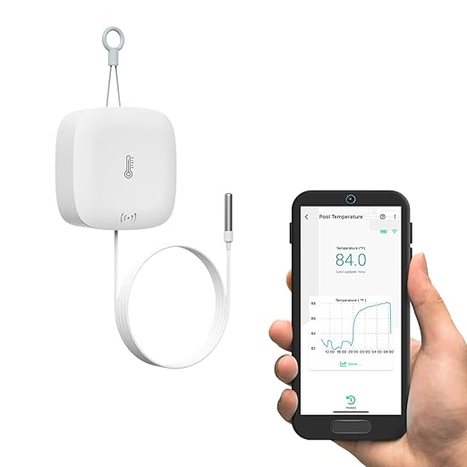 YoLink Weatherproof Fluid, Air, Surface Extreme High/Low Temperature Sensor with Probe, 1/4 Mile Long Range, YoLink Hub Required by YoLink