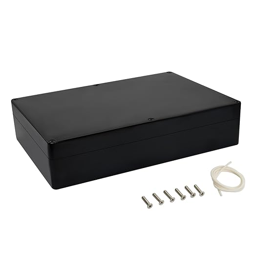 LeMotech Electrical Box ABS Plastic Project Box IP65 Waterproof Junction Box Project Case Universal Enclosure for Electronics Black 10.3X 7.1x 2.3 inch (263x182x60mm)（Pack of 1 by LeMotech