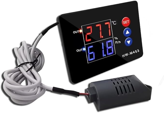 HW-M453 Digital Temperature Humidity Controller, Dual Output Relay For Heating Cooling, 12–24V DC 220V AC, -20 To 60°C, 0–100% RH Range, Panel Mount For Environmental Control(HW453-220V) - Image 2