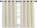 NICETOWN Blackout Kitchen Window Curtain 45 inches Length - Thermal Insulated Solid Grommet Sound & Light Reducing Room Darkening Drape for Bathroom (Beige, 1 Panel, W52 x L45) by NICETOWN