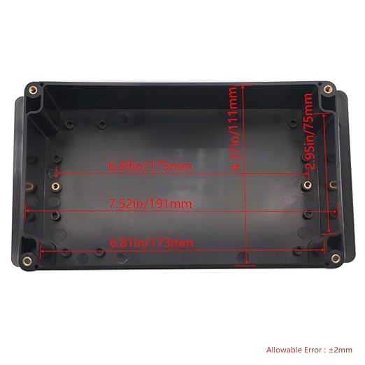 Junction Box IP65 Waterproof ABS Plastic Electrical Project Case Power Junction Boxes, Project Box with Fixed Ear Black 7.87x4.72x4.45 inch (200 x 120 x113 mm) - Image 3
