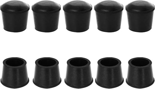 10 PCS Black Round Rubber Chair Leg Caps Tips, Vinyl Rubber End Kits, Soft Touch Table Feet Cover, Anti Slip Floor Protector, 1 inch (25mm) by Zinkebol