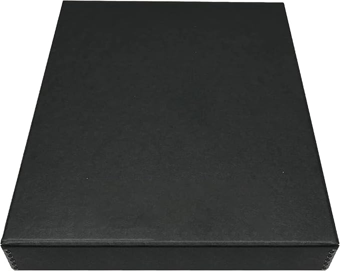 Golden State Art, Archival Folio Storage Box 11x14, Clamshell Design with Metal Edge, Preserve And Store Photos Documents Cards Prints Arts Crafts DIY, Black by GoldenStateArt