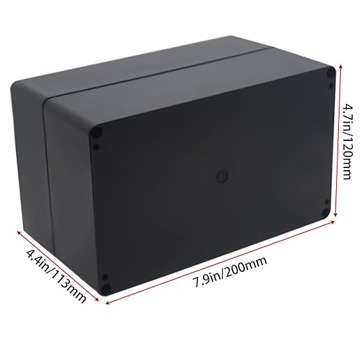 Watertight Junction Box, IP67 Waterproof Project Box Durable ABS Plastic Electronic Enclosure Case for DIY Electrical Project Black 7.87" x 4.72" x 4.45"(200 x 120 x 113 mm) - Image 2