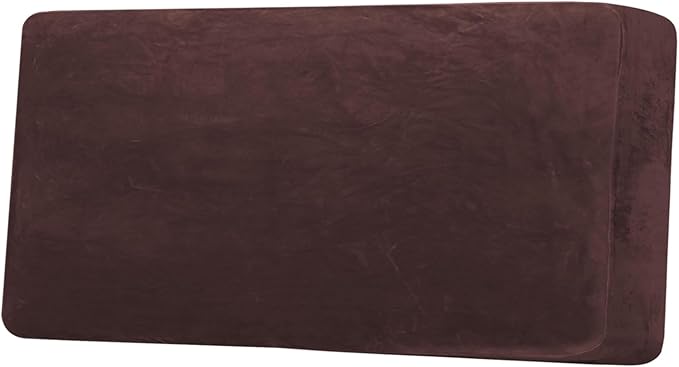 H.VERSAILTEX Velvet Stretch Individual Couch Cushion Cover Plush Cushion Slipcover for Loveseat Sofa Cushion Furniture Protector Seat Cushion Sofa Cover (1 Piece Sofa Cushion Cover, Brown) by HVERSAILTEX