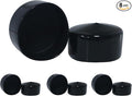 Acocony 2 1/4 Inch Rubber Cap Round 2.25 Inch Rubber End Caps PVC Flexible Protector Plastic Plugs for Round Holes Black Pack of 8 by Acocony