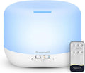 Aromatherapy Essential Oil Diffuser for Room: 500ml Colorful Aroma Air Humidifier with Adjustable Cool Mist Mode, Waterless Auto Off Ultrasonic Diffusers for Large Room Home Office(White) by Homeweeks