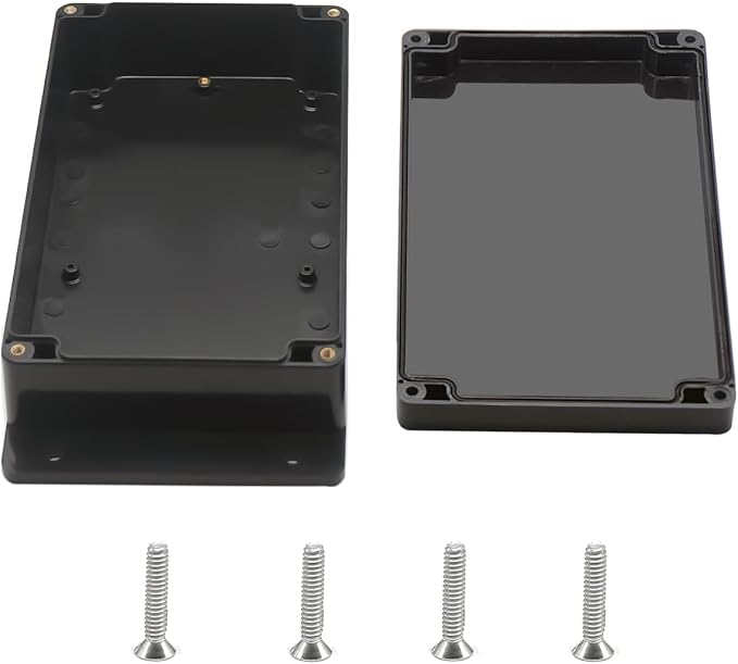 Outdoor Waterproof Junction Box IP67 Project Box ABS Black Electrical Boxes Electronic Enclsoure with Mounting Ear for DIY Project 7.9 x 4.7 x 2.2 inch (200x120x56mm) by Otdorpatio