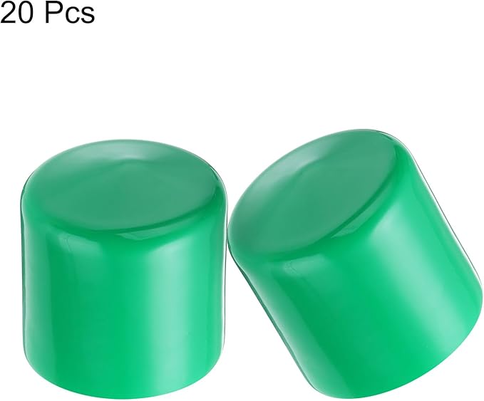 uxcell 20pcs Rubber End Caps 43mm ID Vinyl PVC Round Tube Bolt Cap Cover Screw Thread Protectors Dark Green - Image 2