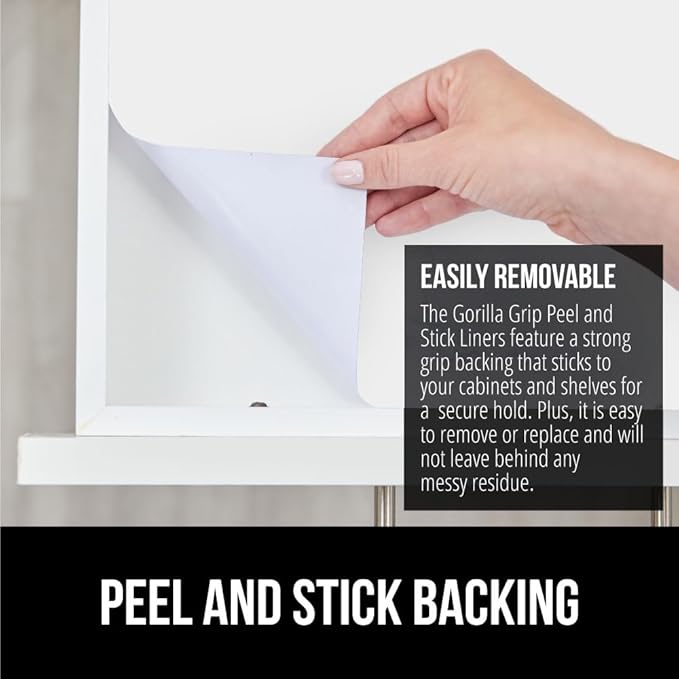 GORILLA GRIP Peel and Stick Paper, Removable Cover for Books, Shelves, Countertops, Drawers, Cabinets and Crafts, Easy Install Kitchen Decor, Shelf, Cabinet Liners, 19.7 in x 20 FT Bright White - Image 4