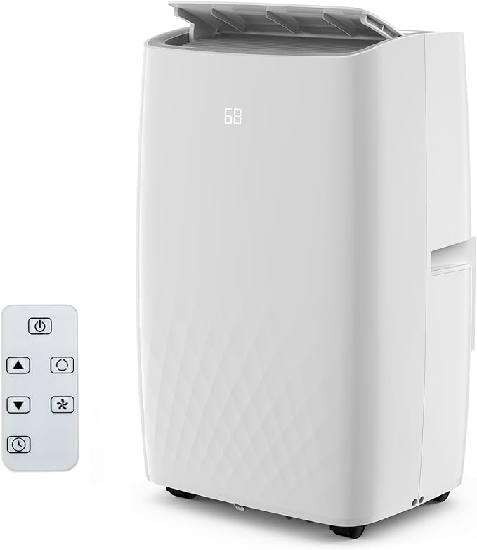 GarveeHome 12,000 BTU Portable Air Conditioner for Rooms up to 600 Sq.Ft, Quiet AC Unit with Remote, 24H Timer, Dehumidifier, Fan, LED Display & Easy Installation Window Kit by GarveeHome