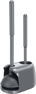 SetSail Toilet Brush and Plunger Set, Toilet Plungers for Bathroom Heavy Duty Toilet Bowl Brush and Holder Hidden Toilet Plunger and Brush Set for Deeply Cleaning - Gray by SetSail