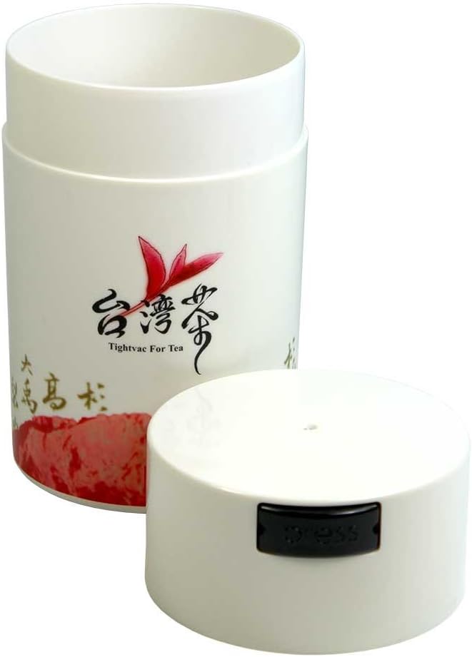 Teavac 6-Ounce Vacuum Sealed Tea Storage Container, White Cap and Body/Red Tea Sign - Image 2