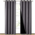 NICETOWN Grey Full Shade Curtain Panels, Pair of Energy Smart & Noise Blocking Out Blackout Drapes for Dining Room Window, Thermal Insulated Guest Room Lined Window Dressing(Gray, 52 x 84 inch) by NICETOWN