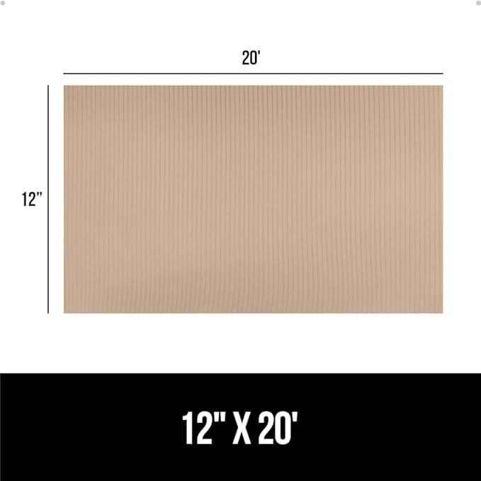 GORILLA GRIP DuraGuard Shelf Liner, Non-Adhesive Cabinet Liners for Kitchen Drawers, Shelves, Refrigerator, Pantry Storage, Bathroom Closet, Durable Waterproof BPA Free Ribbed Plastic, 12x20 Beige - Image 8