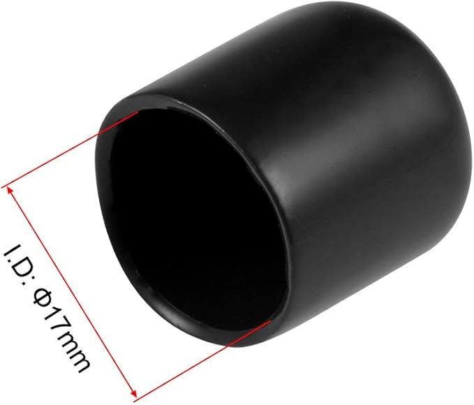 uxcell 20pcs Rubber End Caps 17mm ID Vinyl Round Tube Bolt Cap Cover Thread Protectors Black - Image 3