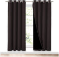 NICETOWN 100% Blackout Window Curtain Panels, Full Light Blocking Drapes with Black Liner for Nursery, 72 inches Drop Thermal Bedroom Drapes and Curtains (Brown, 2 Pieces, 52 inches Wide Per Panel) by NICETOWN