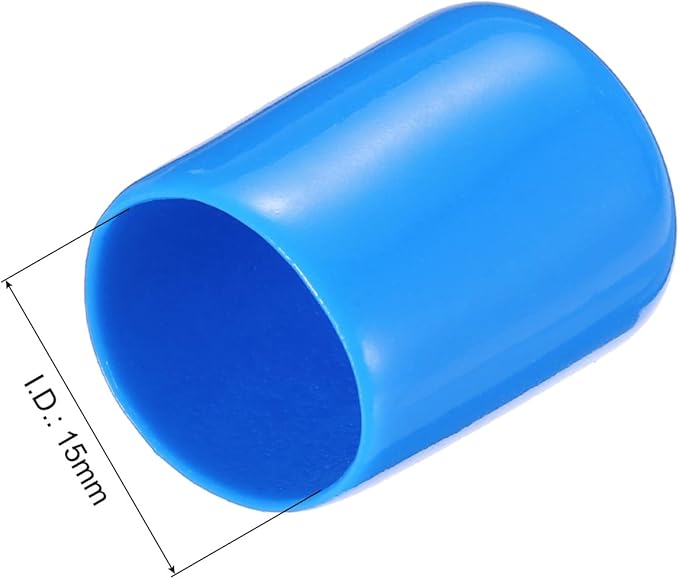 uxcell 20pcs Rubber End Caps 15mm(9/16") ID Vinyl PVC Round Tube Bolt Cap Cover Screw Thread Protectors,Light Blue - Image 3