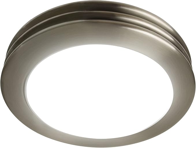 Akicon Ultra Quiet Bathroom Exhaust Fan with LED Light 80CFM 2.0 Sones Round Bathroom Ventilation Fan with Frosted Glass Cover Brushed Nickel Finish (Brushed Nickel) by Akicon