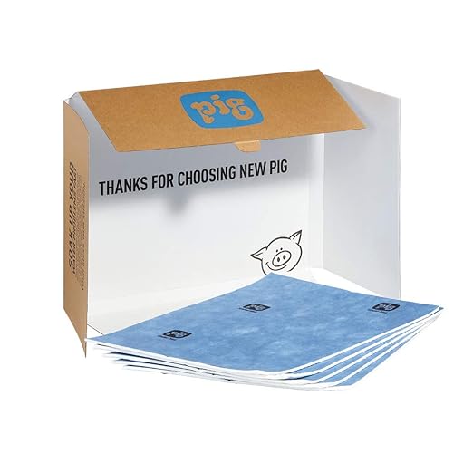 PIG Water Absorbent Mat | Reusable | 5 Pack | 15" W x 19" L | Absorbs up to 29 oz per pad | Blue and White | PM50534 by NewPig
