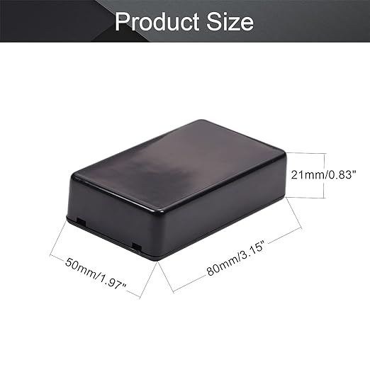 Fielect 5Pcs Dustproof Electronic Junction Box Plastic Enclosure Project Box for Electronic Projects ABS Black 3.35 x 1.97 x 0.83 inch - Image 2