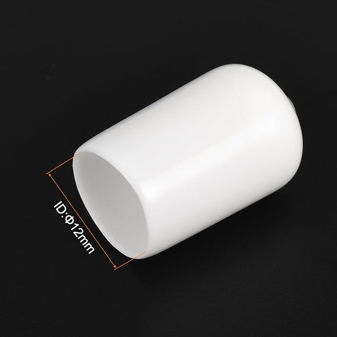 uxcell 20pcs Rubber End Caps 12mm(1/2 inch) ID Vinyl Round End Cap Cover Screw Thread Protectors White - Image 3