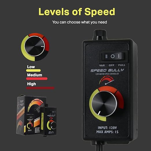 Speed Bully Motor Fan Speed Controller 120V, Variable Speed Controller for Electric Motor, Fans, Pumps, Routers, AC & DC Motors, Inline Duct Fan Controller, Perfect AC Motor Speed Control - Image 6