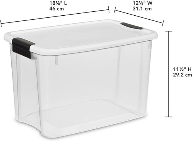 Sterilite 6-Pack Ultra Latching Box, Storage Bins with Lids, Clear Plastic, 30 Quart - Heavy-Duty Organizing Containers for Closet, Bathroom, and Office - Image 3