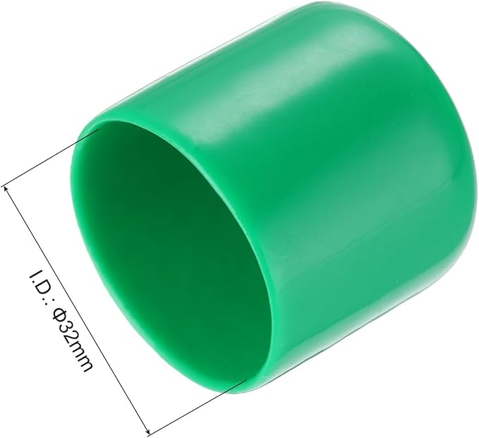 uxcell 20pcs Rubber End Caps 32mm(1 1/4") ID Vinyl PVC Round Tube Bolt Cap Cover Screw Thread Protectors Dark Green - Image 3