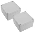 LeMotech Junction Box IP67 Waterproof Dustproof ABS Plastic Project Box for Electrical Outdoor Enclosure Gray 4.9 x 4.9 x 3 inch (125 x 125 x 75 mm),2 Pack by LeMotech