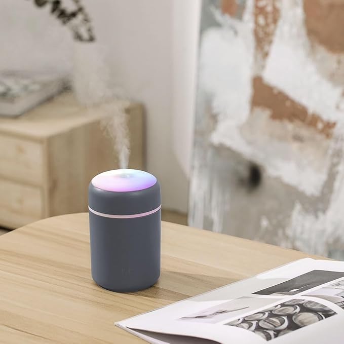 Portable Mini Humidifier, 300ml with Colorful LED Night Light, USB Personal Desktop Humidifier for Car Office Home Travel, Auto Shut-Off, 2 Mist Modes, Super Quiet - Image 5
