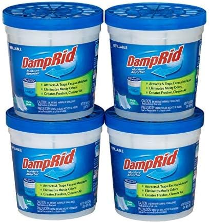 DampRid Pure Linen Refillable Absorber-10.5oz Traps Moisture for Fresher, Cleaner Air, 10.5oz cups - 4 pack, Blue, 4 Count by DampRid