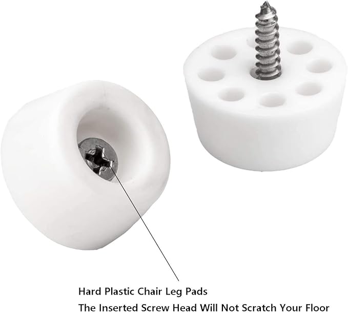 20pcs Round Furniture Pads,ULIFESTAR Furniture Feet Glides Sliders Carpet Saver Hardwood Floor Protectors Surface Protection for Chair Leg Caps Non Slip Furniture Grippers (White) - Image 2