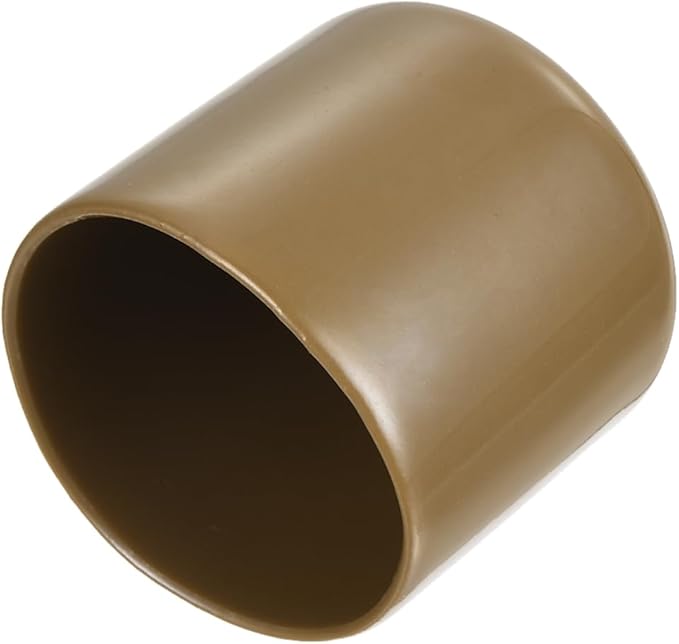 uxcell 20pcs Rubber End Caps 31mm(1 1/4") ID Vinyl PVC Round Tube Bolt Cap Cover Screw Thread Protectors Light Brown by uxcell