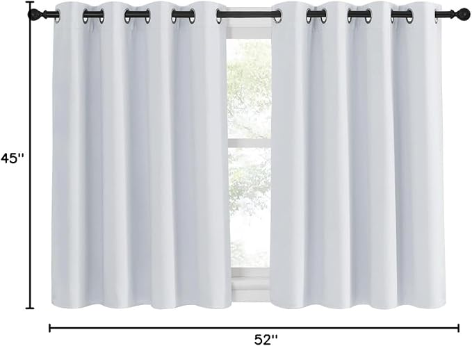 NICETOWN Room Darkening Curtain for Living Room - Window Treatment Thermal Insulated Grommet Room Darkening Panel/Drape for Bedroom (1 Panel, 52 by 45, Greyish White) - Image 10