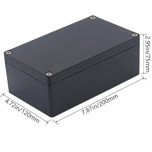 Junction box, Raculety Electrical Project Case Power Junction Box, Project Box Black (7.87"x4.72"x2.95") - Image 2