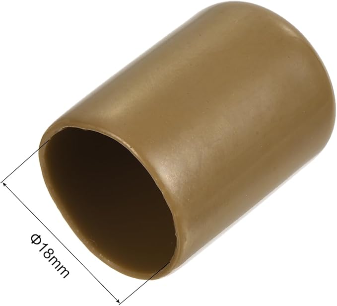 uxcell 20pcs Rubber End Caps 18mm ID Vinyl PVC Round Tube Bolt Cap Cover Screw Thread Protectors Light Brown - Image 3