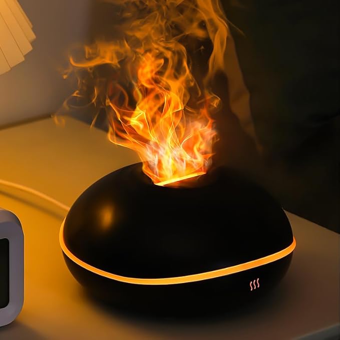 Essential Oil Diffusers Ultrasonic UFO Aromatherapy Diffuser, Ultrasonic Diffuser, Cool Mist Humidifier, 7 Colors LED Lights Changing for Home, Office, Spa 200ml (Black) by Unknown