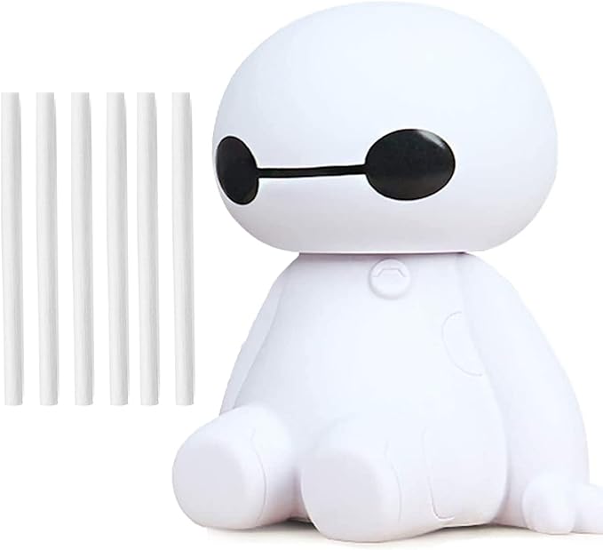 INVODA Small Humidifier Cool Mist Portable Desk USB Personal Mini Humidifiers for Bedroom Office Car Plants, White+6 cotton Sticks by INVODA