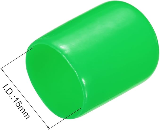 uxcell 20pcs Rubber End Caps 15mm ID Vinyl PVC Round Tube Bolt Cap Cover Screw Thread Protectors Green - Image 3