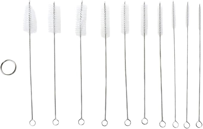 20Pcs 10 Sizes Humidifier Brush Cleaner Bottle Brush Small Diameter Drinking Straw Cleaning Brush,Black and White - Image 5