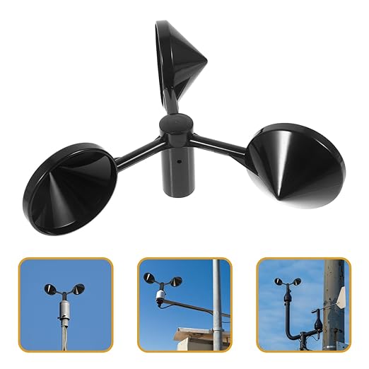 Happyyami Anemometer Wind Speed Sensor - 3-Cup Abs Wind Gauge for Accurate Wind Measurement, Easy Installation for Weather Monitoring, Environmental Surveys, Wind Energy Applications - Image 3