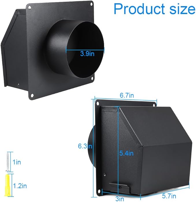 Picowe 4 Inch Dryer Vent Cover Outside, Metal Wall Vent Cover with Removable Lid & Noise-Reducing Sponge Gasket, for Dryer, Bathroom, Kitchen, Garage Exhaust - Image 2