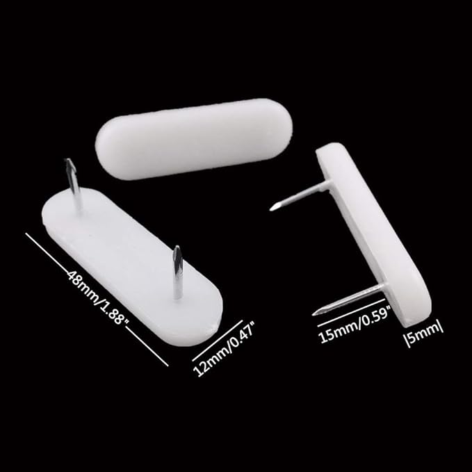 Luckycivia 60 PCS Plastic Head Double Pins, Furniture Chair Leg Feet Pads Glide Nails - Image 2