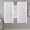 H.VERSAILTEX White Curtains Thermal Insulated Window Treatment Panels Room Darkening Privacy Assured Drapes for Living Room Back Tab/Rod Pocket Bedroom Draperies, 52 x 63 Inch, 2 Panels by HVERSAILTEX