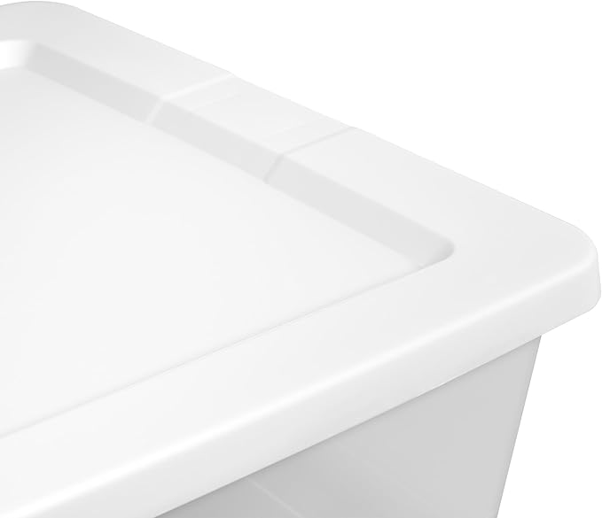 (2-Pack) 90QT transparent plastic storage boxes with lids, large white storage containers, measuring 29 L x 18 W x 13 H, with snap-on lids, suitable for home, office and commercial use. - Image 3