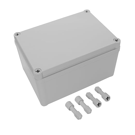 LeMotech Junction Box IP67 Waterproof Dustproof ABS Plastic Project Box for Electrical Outdoor Enclosure Gray 6.9 x 4.9 x 3.9 inch (175 x 125 x 100 mm) by LeMotech