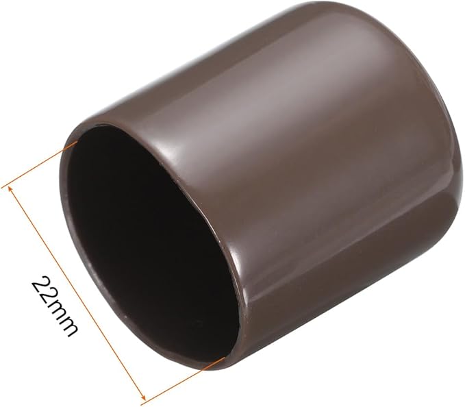 uxcell 20pcs Rubber End Caps 22mm ID Vinyl Round Tube Bolt Cap Cover Screw Thread Protectors Brown - Image 3