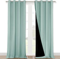 NICETOWN 100% Blackout Blinds, Set of 2, 46" x 96", Aqua Blue, Laundry Room Decor Window Treatment Curtains for Large Patio Sliding Door, Thermal Insulated Curtains for Bedroom by NICETOWN