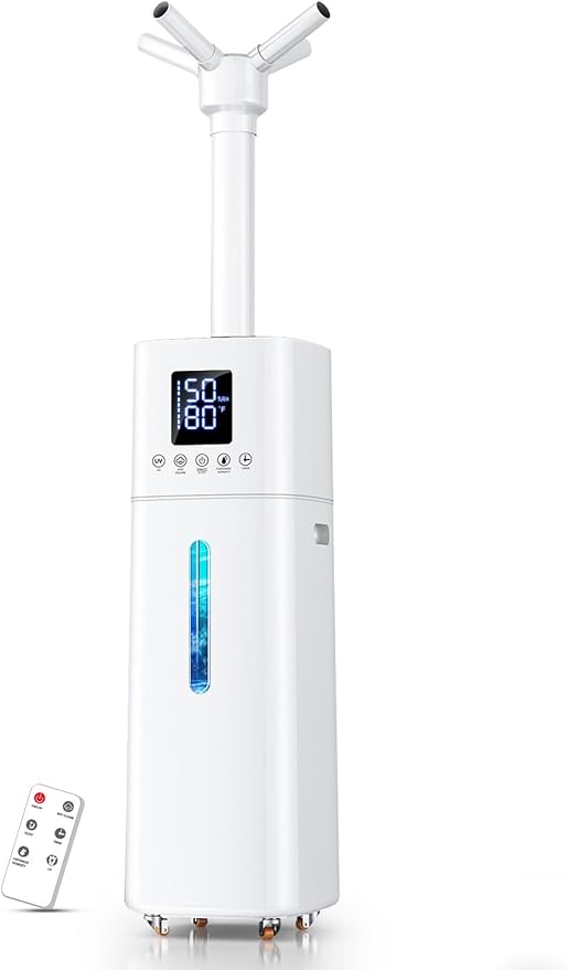 15L/4Gal Humidifier Large Room, 600mL/h Misting, 1200ft² Coverage, Auto Humidity Control, 72H Runtime, Top Fill, Aroma Diffuser, Sleep Mode, 12H Timer, Auto Shutoff Protection by NexvaDirect